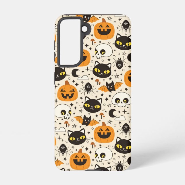 Funda Para Samsung Galaxy Patrón de Halloween de Retro Cuto (Reverso )