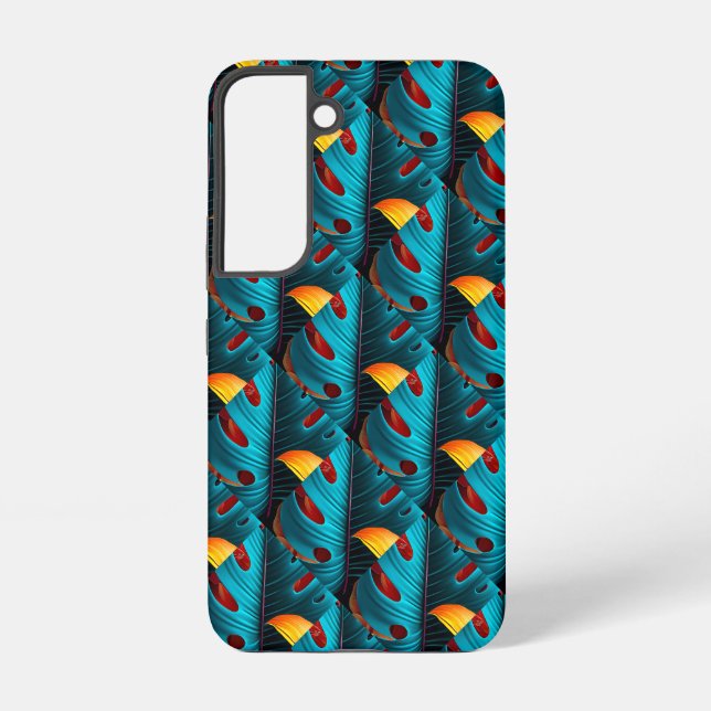 Funda Para Samsung Galaxy Patrón de hoja de palma verde (Reverso )