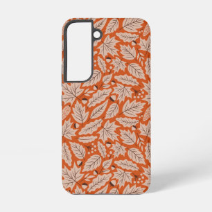 Funda Para Samsung Galaxy S22 Patrón de hojas de otoño y maíz naranja