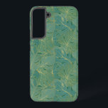 Funda Para Samsung Galaxy S22  Patrón de hojas de palma verdes y doradas<br><div class="desc">Esta hoja de palma acolchada,  verde y dorada,  sin costuras,  es una forma elegante y elegante de envolver los regalos para cualquier ocasión.</div>