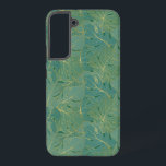 Funda Para Samsung Galaxy S22  Patrón de hojas de palma verdes y doradas<br><div class="desc">Esta hoja de palma acolchada,  verde y dorada,  sin costuras,  es una forma elegante y elegante de envolver los regalos para cualquier ocasión.</div>