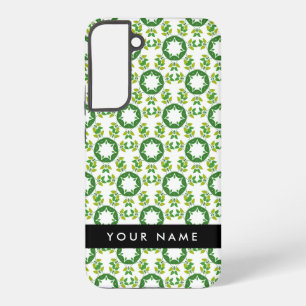 Funda Para Samsung Galaxy S22+ Patrón de hojas, hojas verdes, nombre