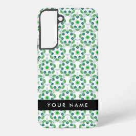 Funda Para Samsung Galaxy S22+ Patrón de hojas, hojas verdes, nombre