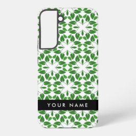Funda Para Samsung Galaxy S22+ Patrón de hojas, hojas verdes, nombre