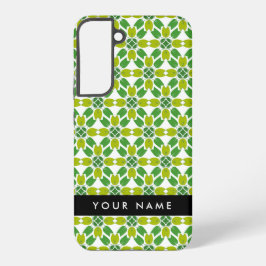 Funda Para Samsung Galaxy S22+ Patrón de hojas, hojas verdes, nombre