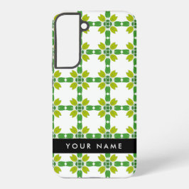Funda Para Samsung Galaxy S22+ Patrón de hojas, hojas verdes, nombre