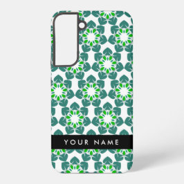Funda Para Samsung Galaxy S22+ Patrón de hojas, hojas verdes, nombre
