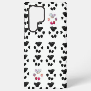 Funda Para Samsung Galaxy S22 Ultra Patrón de hojas rosadas y negras