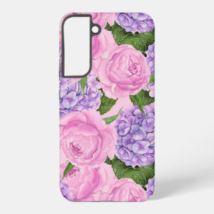 Funda Para Samsung Galaxy S22+ Patrón de hortensia y peonía