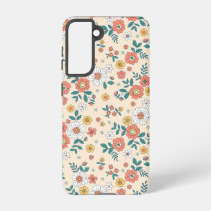 Funda Para Samsung Galaxy S21 Patrón de jardín de flores de coral