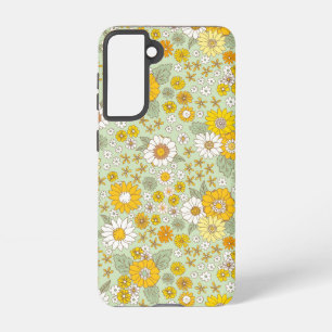 Funda Para Samsung Galaxy S21 Patrón de jardín floral amarillo