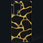 Funda Para Samsung Galaxy S22 Ultra Patrón de jirafa abstracta de oro y negro<br><div class="desc">Girafa abstracta de tono dorado sin fisuras sobre fondo negro.</div>
