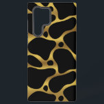 Funda Para Samsung Galaxy S22 Ultra Patrón de jirafa abstracta de oro y negro<br><div class="desc">Girafa abstracta de tono dorado sin fisuras sobre fondo negro.</div>
