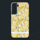 Funda Para Samsung Galaxy S22  Patrón de limoneros de color de agua personalizado<br><div class="desc">Personalizable Samsung Galaxy Funda con acuarela patrón de lonchas de limón. Personalice agregando su propio nombre o añadiendo una frase corta. Este Funda Samsung Galaxy de limón es perfecto como un regalo personalizado.</div>