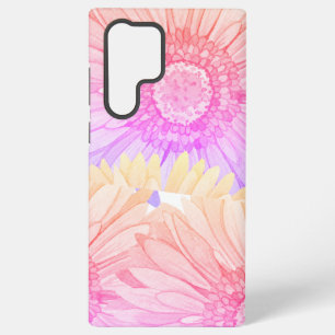 Funda Para Samsung Galaxy S22 Ultra Patrón de margarita en rosa, amarillo y lila xl