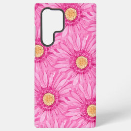 Funda Para Samsung Galaxy S22 Ultra Patrón de margarita rosa - grande