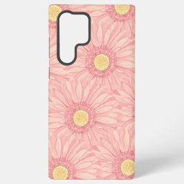 Funda Para Samsung Galaxy S22 Ultra Patrón de margarita rosa pálido - grande