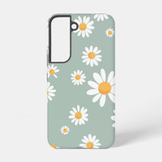 Funda Para Samsung Galaxy S22 Patrón de margarita verde salvia