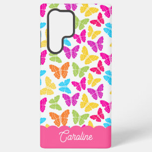 Funda Para Samsung Galaxy S22 Ultra Patrón de mariposa de arcoíris vibrante y lindo pa