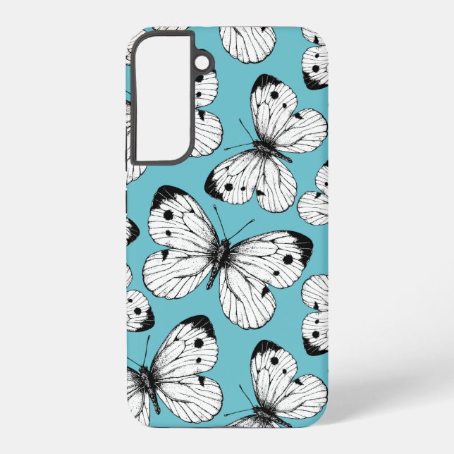 Funda Para Samsung Galaxy Patrón de mariposa de col (Reverso )