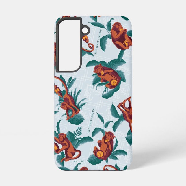 Funda Para Samsung Galaxy Patrón de monos juguetones del Lotus blanco (Reverso )
