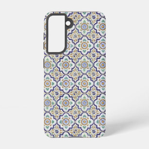 Funda Para Samsung Galaxy S21 Patrón de mosaicos botánicos ornamentales vintage