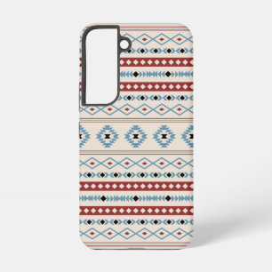 Funda Para Samsung Galaxy S22 Patrón de Motivo Mixto Azteca Rojo Azul Blk Crema