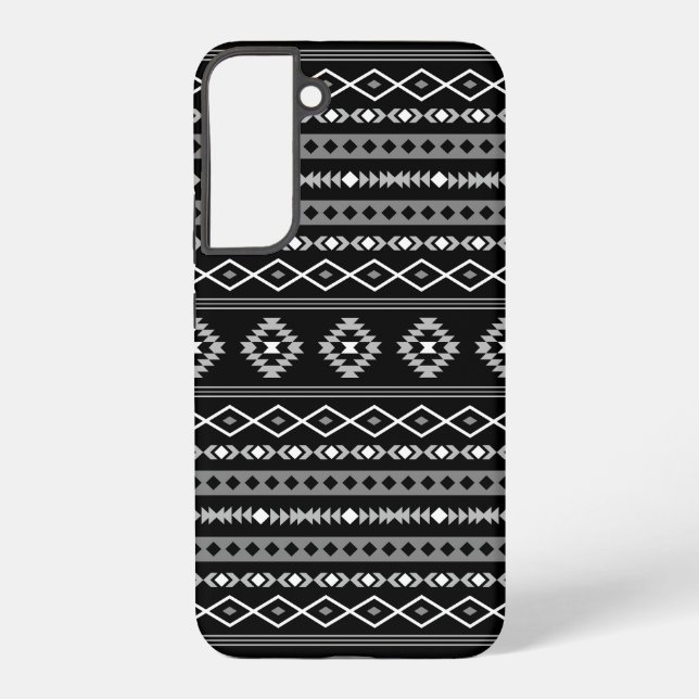 Funda Para Samsung Galaxy Patrón de motivos mixtos azteca blanco gris negro (Reverso )