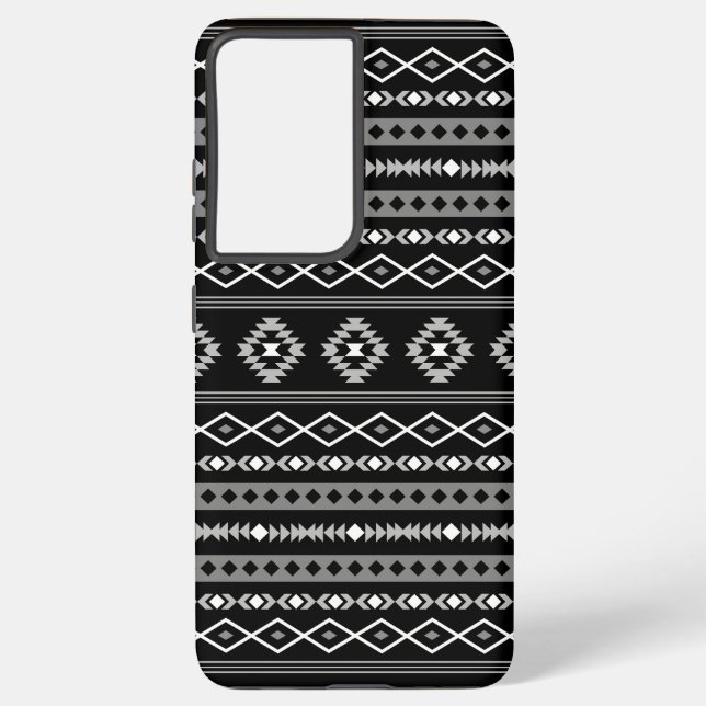 Funda Para Samsung Galaxy Patrón de motivos mixtos azteca blanco gris negro (Reverso )