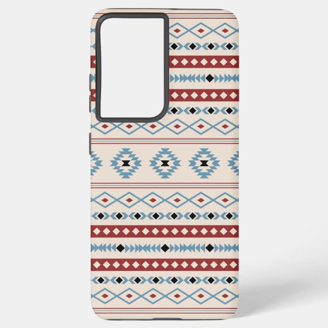 Funda Para Samsung Galaxy Patrón de motivos mixtos Azteca Blue Red Black Cre (Reverso )