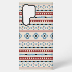 Funda Para Samsung Galaxy S22 Ultra Patrón de Motivos Mixtos Azul Rojo Negro Crema Azt