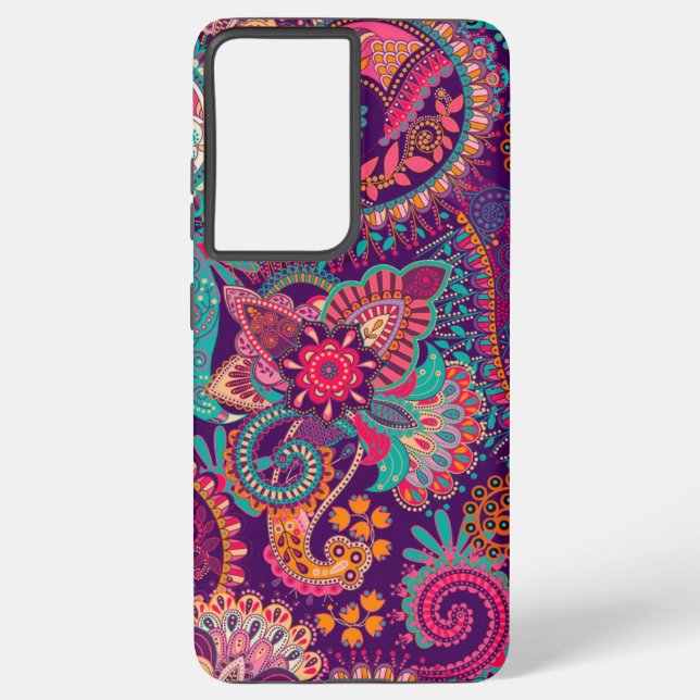 Funda Para Samsung Galaxy Patrón de Paisley (Reverso )