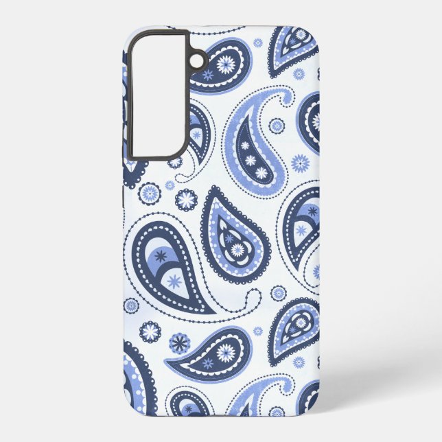 Funda Para Samsung Galaxy Patrón de paisley azul (Reverso )