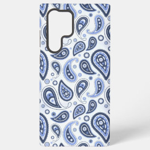 Funda Para Samsung Galaxy S22 Ultra Patrón de Paisley Azul