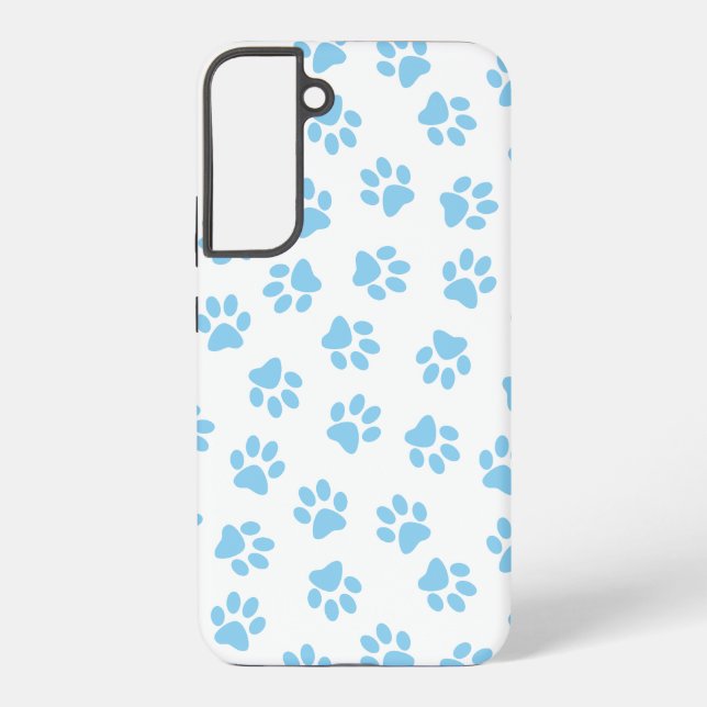 Funda Para Samsung Galaxy Patrón De Patas, Patas De Perro, Patas Azules De B (Reverso )
