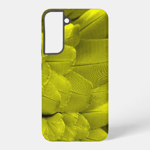 Funda Para Samsung Galaxy S22+ Patrón de plumas de ala de pájaro amarillo