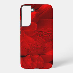 Funda Para Samsung Galaxy S22+ Patrón de plumas de las aves rojas