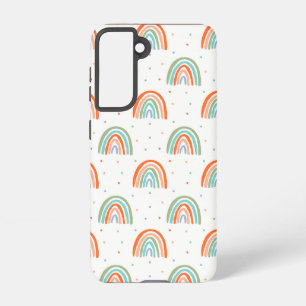 Funda Para Samsung Galaxy S21 Patrón de punto de la polca arcoiris colorida