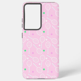 Funda Para Samsung Galaxy S21 Ultra Patrón de raqueta de tenis Pink