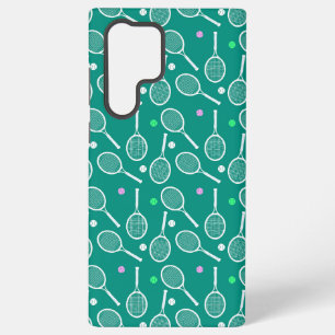 Funda Para Samsung Galaxy S22 Ultra Patrón de raqueta de tenis Verde