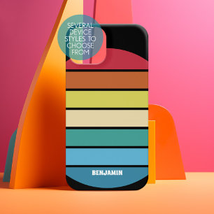 Funda Para Samsung Galaxy S22 Patrón de raya retro Arcoíris ambiente vintage ata