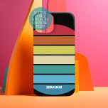 Funda Para Samsung Galaxy S22 Patrón de raya retro Patrón de vibración arco iris<br><div class="desc">Añade tu nombre a este diseño masculino con franjas audaces. Un diseño retro con fuente inspirada en los años 70 y un patrón mínimo. Se pueden cambiar todos los colores. Crea tu propio y cambia los colores a tu combinación favorita.</div>