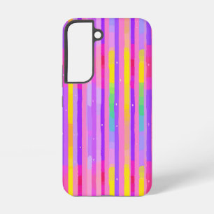 Funda Para Samsung Galaxy S22 Patrón de rayas púrpura rosa pastel