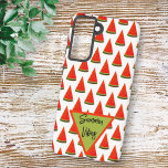 Funda Para Samsung Galaxy S21 Patrón de rodajas de sandía divertidas con vibraci<br><div class="desc">El diseño presenta un patrón de corte de sandía favorito de verano con texto de plantilla dentro de un triángulo. Personalice el texto, mantenga el texto o edite utilizando la herramienta de diseño para seleccionar el estilo de fuente, el tamaño y el color que prefiera. Cambie el texto a un...</div>