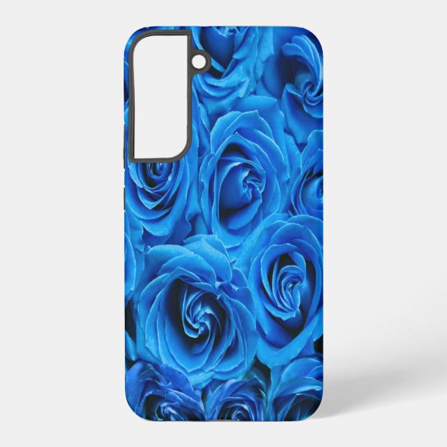 Funda Para Samsung Galaxy Patrón de rosas de flores azules samsung galaxy fu (Reverso )