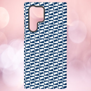 Funda Para Samsung Galaxy S22 Ultra Patrón de silueta del estado de Connecticut azul y