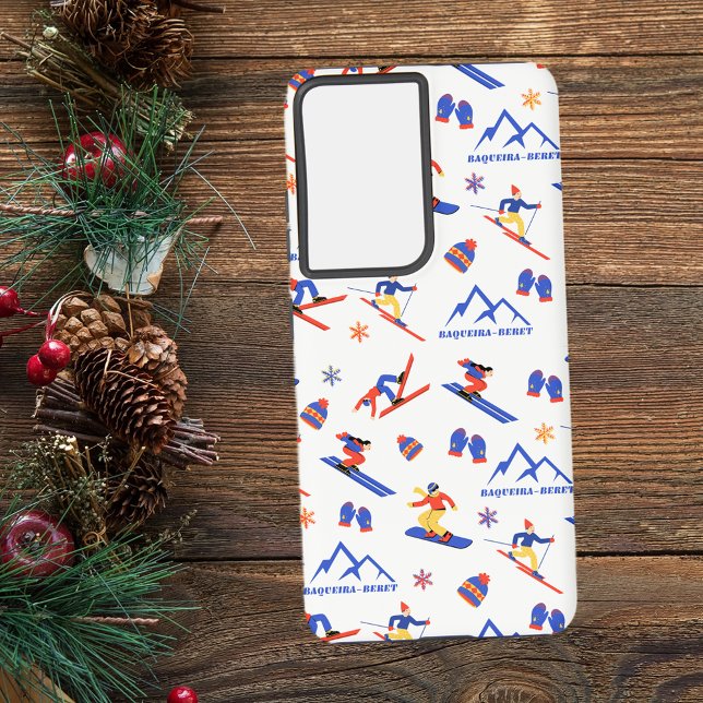 Funda Para Samsung Galaxy Patrón de snowboard de esquí de Baqueira Beret Esp (Baqueira Beret Spain ski snowboard cross-country skiing winter snow vacation samsung phone case)