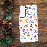 Funda Para Samsung Galaxy S21 Patrón de snowboard de esquí de La Clusaz France<br><div class="desc">Un divertido patrón de esquí de invierno para la estación de esquí La Clusaz en los Alpes franceses,  Haute Savoie,  Francia. Idea de regalo perfecta para los amantes de los deportes de invierno: esquí,  snowboard,  freestyle,  salto de esquí,  esquí de fondo.</div>