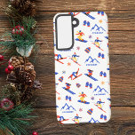 Funda Para Samsung Galaxy S21 Patrón de snowboard de esquí de Quebec para Etchem<br><div class="desc">Un divertido patrón de esquí en invierno para la estación de esquí Lac-Etchemin en Chaudière Appalaches,  Quebec,  Canadá,  Norteamérica. Idea de regalo perfecta para los amantes de los deportes de invierno: esquí,  snowboard,  freestyle,  salto de esquí,  esquí de fondo.</div>