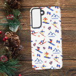 Funda Para Samsung Galaxy S21 Patrón de snowboard de la pista de esquí de Nueva<br><div class="desc">Un divertido patrón de esquí en invierno para la estación de esquí Cranmore Mountain en North Conway,  New Hampshire,  Estados Unidos,  Norteamérica. Idea de regalo perfecta para los amantes de los deportes de invierno: esquí,  snowboard,  freestyle,  salto de esquí,  esquí de fondo.</div>